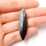 Natural Stone African Turquoise Obsidian Pendant Bead 44x12x4mm