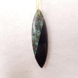 Natural Stone African Turquoise Obsidian Pendant Bead 44x12x4mm
