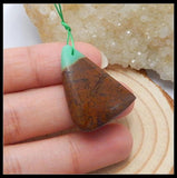 Chrysoprase Triangle Pendant Bead 29x20x6mm 4.9g Natural Stone DIY