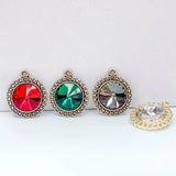KC Rhinestone Eardrop Crystal Pendant Charms Necklace Earring DIY 6pcs