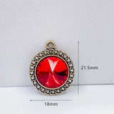 KC Rhinestone Eardrop Crystal Pendant Charms Necklace Earring DIY 6pcs