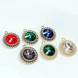 KC Rhinestone Eardrop Crystal Pendant Charms Necklace Earring DIY 6pcs