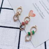 Zircon Bow Pendant Necklace Bracelet Set