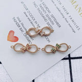 Zircon Bow Pendant Necklace Bracelet Set