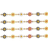 Raw Brass Chain Daisy Charm Enamel Flower Beaded Chains Necklace Bracelet DIY