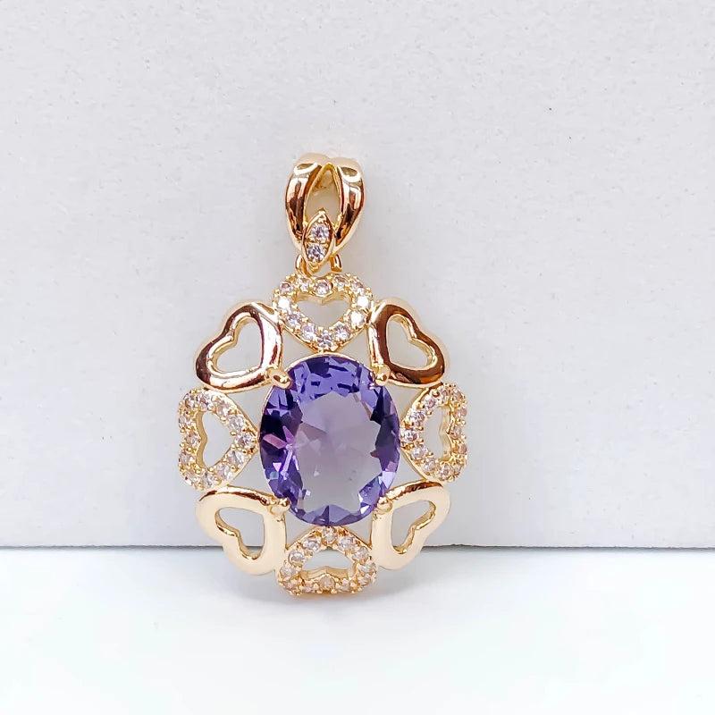 KC Rhinestone Eardrop Pendant Charms Necklace Earring Accessories