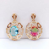 KC Rhinestone Eardrop Pendant Charms Necklace Earring Accessories