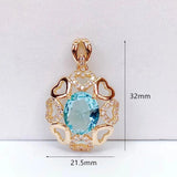 KC Rhinestone Eardrop Pendant Charms Necklace Earring Accessories