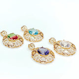 KC Rhinestone Eardrop Pendant Charms Necklace Earring Accessories