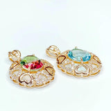KC Rhinestone Eardrop Pendant Charms Necklace Earring Accessories