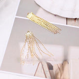 Copper Plated Fine Chain Glass Bead Tassel DIY Earring Material