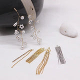 Copper Plated Fine Chain Glass Bead Tassel DIY Earring Material