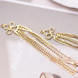 Copper Plated Fine Chain Glass Bead Tassel DIY Earring Material