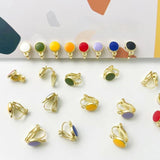 8mm Round Ear Clip DIY Earring Material - Multi-Color Selection