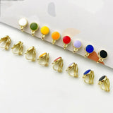 8mm Round Ear Clip DIY Earring Material - Multi-Color Selection