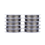 10 Rolls Steel Tiger Tail Beading Wire WhiteSmoke Stainless Steel 0.38mm 10m