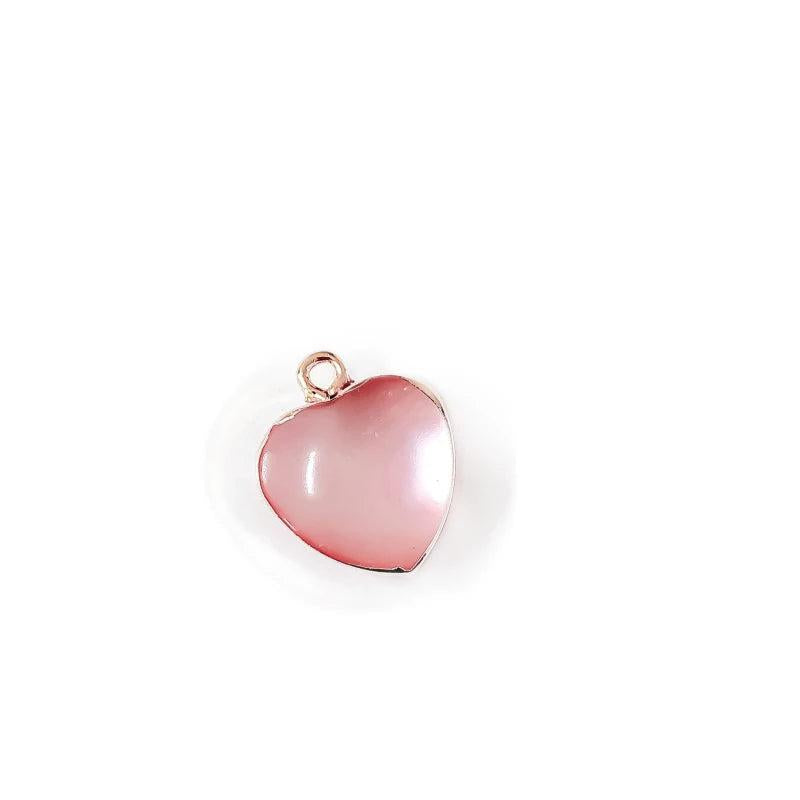Heart Shape Eardrop KC Plated Stone Pendant Resin Charms Necklace Earring Access