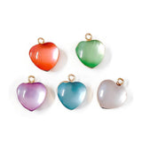 Heart Shape Eardrop KC Plated Stone Pendant Resin Charms Necklace Earring Access