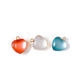 Heart Shape Eardrop KC Plated Stone Pendant Resin Charms Necklace Earring Access