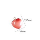 Heart Shape Eardrop KC Plated Stone Pendant Resin Charms Necklace Earring Access