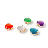 Heart Shape Eardrop KC Plated Stone Pendant Resin Charms Necklace Earring Access