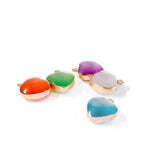 Heart Shape Eardrop KC Plated Stone Pendant Resin Charms Necklace Earring Access