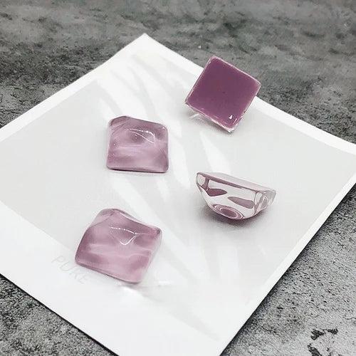 DIY Translucent Resin Square Earring Accessories