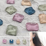 DIY Translucent Resin Square Earring Accessories