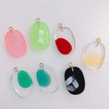 4 Oval Resin Transparent Shell Earring Pendant Accessories