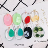 4 Oval Resin Transparent Shell Earring Pendant Accessories