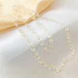 18K Real Love Pearl Glass Zircon Thin Chain DIY Necklace Bracelet