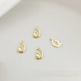 18K Crescent Cat Moon Necklace Collarbone Chain DIY Earring Accessories