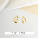 18K Crescent Cat Moon Necklace Collarbone Chain DIY Earring Accessories