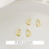 18K Crescent Cat Moon Necklace Collarbone Chain DIY Earring Accessories