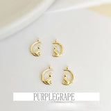18K Crescent Cat Moon Necklace Collarbone Chain DIY Earring Accessories