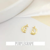 18K Crescent Cat Moon Necklace Collarbone Chain DIY Earring Accessories