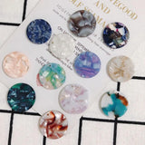 6pcs Acetate Round Single Pendant DIY Earrings Small Pendant Material