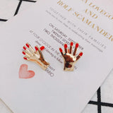 4-Piece Alloy Jewelry Accessories for DIY Red Nail Earrings