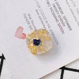10pcs Acrylic Adhesive Bead Glass Flower Pendant Accessories