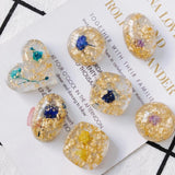 10pcs Acrylic Adhesive Bead Glass Flower Pendant Accessories