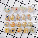 10pcs Acrylic Adhesive Bead Glass Flower Pendant Accessories