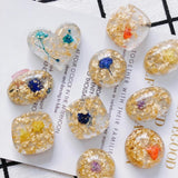10pcs Acrylic Adhesive Bead Glass Flower Pendant Accessories