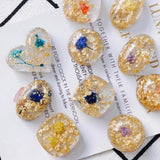 10pcs Acrylic Adhesive Bead Glass Flower Pendant Accessories