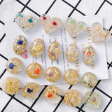 10pcs Acrylic Adhesive Bead Glass Flower Pendant Accessories