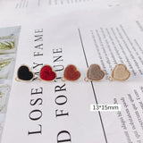Heart Wool Stuff Stud Earring Necklace Supplies KP2088