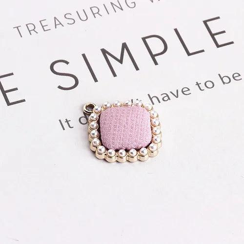 DIY Ear Jewelry Accessories Love Diamond Alloy Pearl Pendant Earrings Materials
