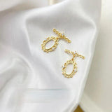 Copper Plated 18K Real Zircon Lace Oval DIY Necklace Bracelet Buckle
