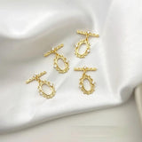 Copper Plated 18K Real Zircon Lace Oval DIY Necklace Bracelet Buckle