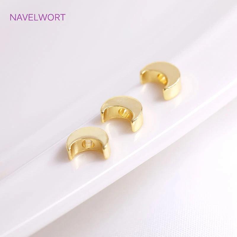 18K Plating Crescent Moon Spacer Beads