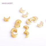 18K Plating Crescent Moon Spacer Beads